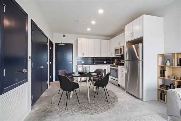 Kitchen and living space in BonVi apartment